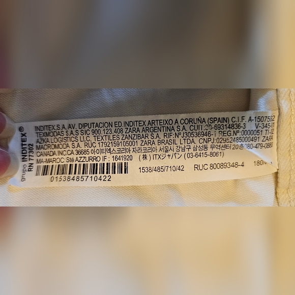 Zara Relaxed Wide Leg Jeans, White, Size 32 - Picture 6 of 7